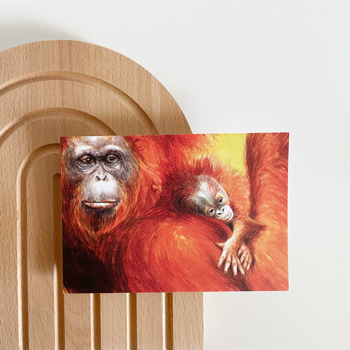 Crimson Pursuits Postcard // Orangutan
