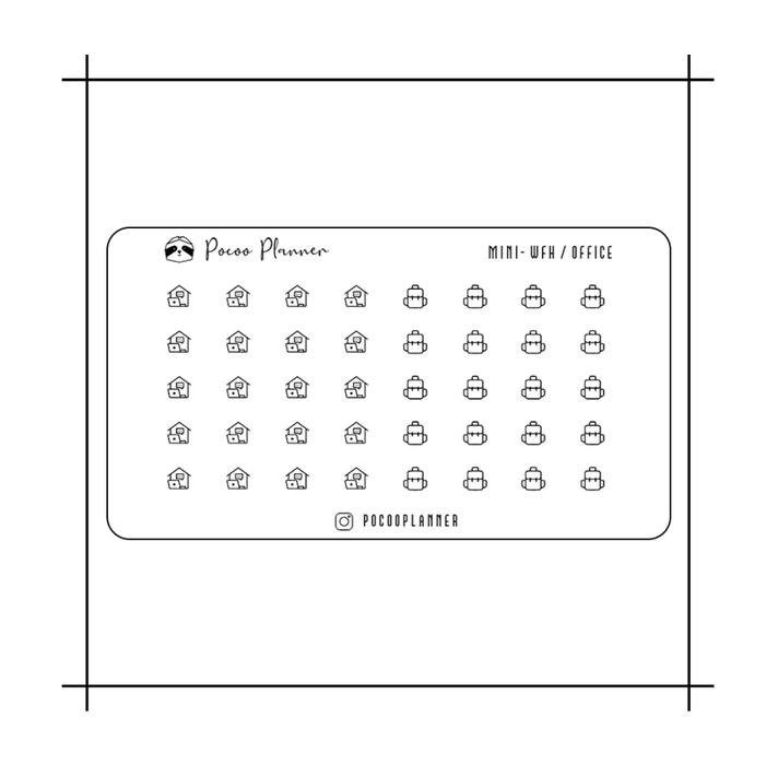 Pocoo Planner Monochrome CARD Size Sticker // Icon (1/3)