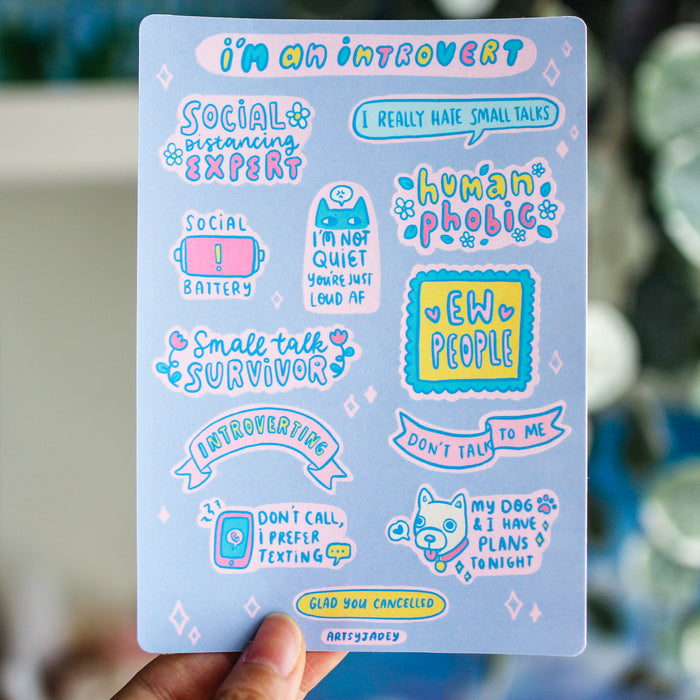 Artsy Jadey Sticker Sheet // I'm An Introvert Sticker Sheet