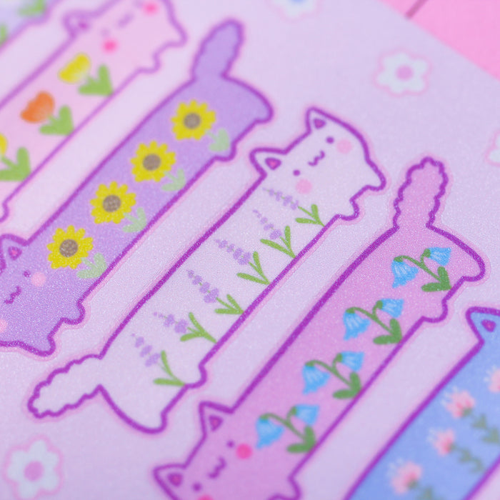 Artsy Jadey Sticker Sheet // Fleur Long Cats (Glitter)