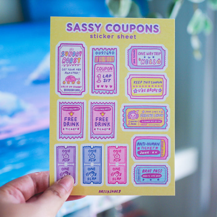 Artsy Jadey Sticker Sheet //  Sassy Coupons