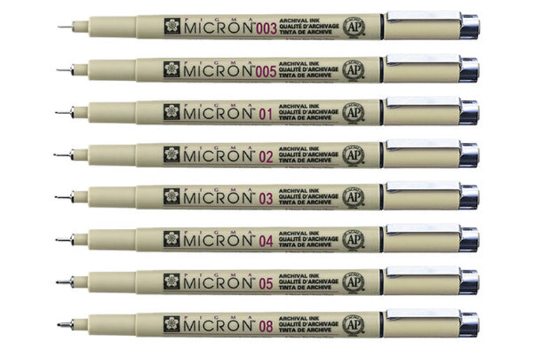 SAKURA Pigma Micron Fineliner Pen // Black (8 Sizes)