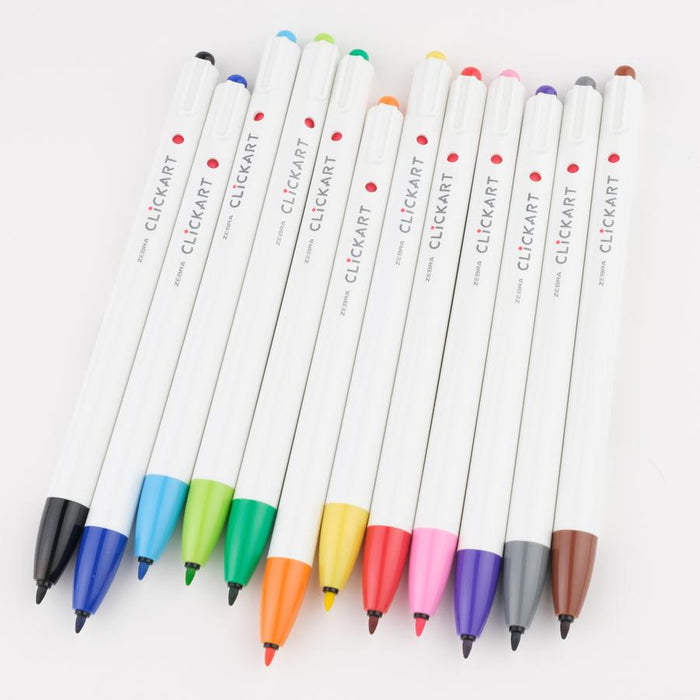 Zebra CLiCKART Retractable Marker Pen Set