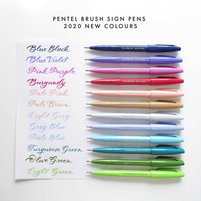 [SET OF 12] Pentel Fude Touch Brush Sign Pens
