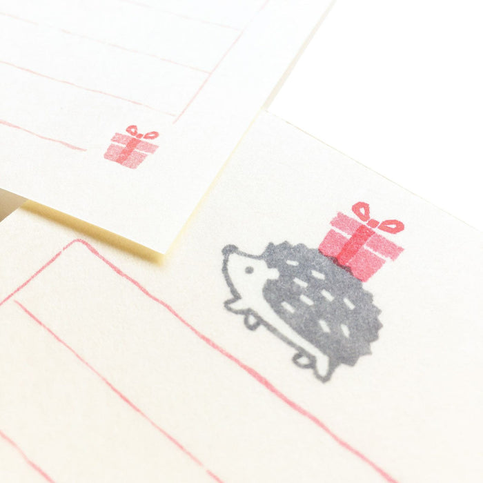 Soebumi-Sen Mini Letter Set // Hedgehog with Gift