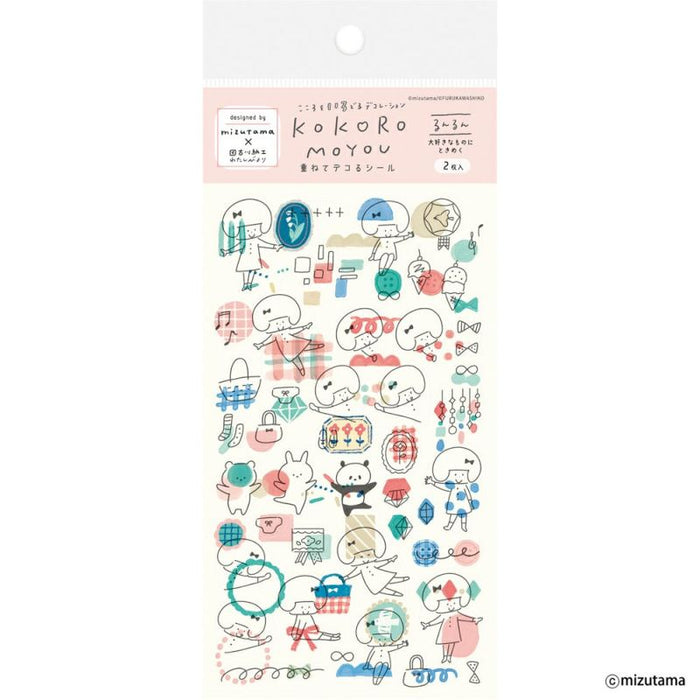 mizutama x Furukawashiko kokoromoyou 2-Sticker Sheet