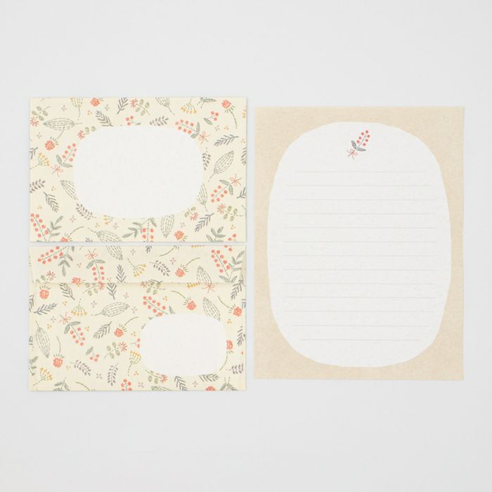 Furukawashiko Mino Washi Letter Set // Floral Embroidery