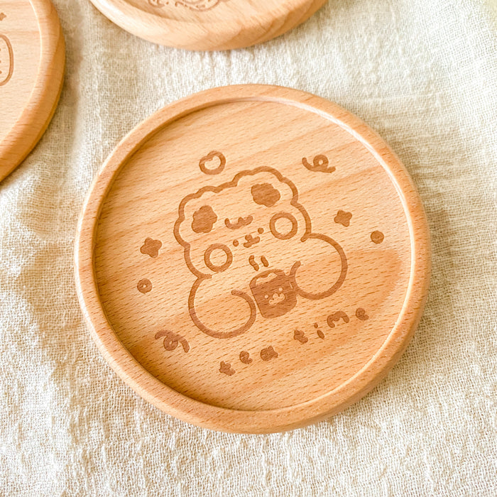 Miichimochi Wooden Coaster // Tea Time