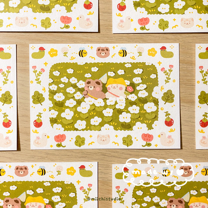 Miichimochi Postcard // Flower Field