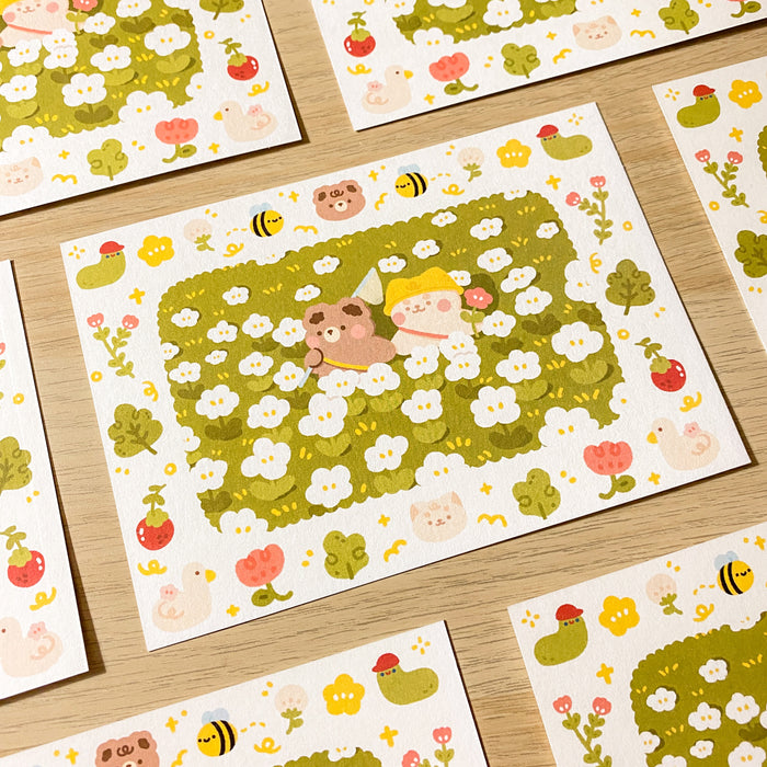 Miichimochi Postcard // Flower Field