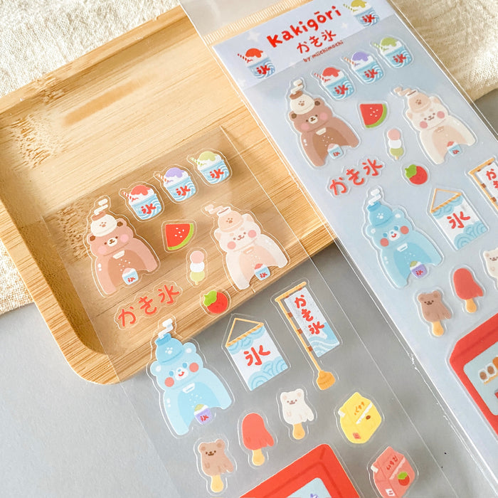 Miichimochi Sticker Sheet // Kakigori (Transparent)