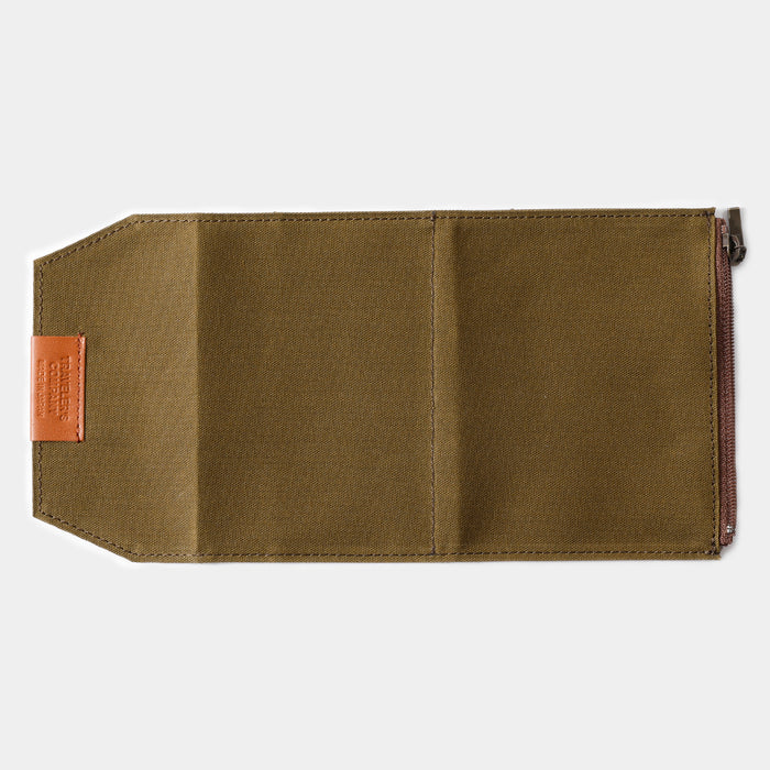 TRAVELER'S FACTORY Cotton Zipper Case Olive // Passport