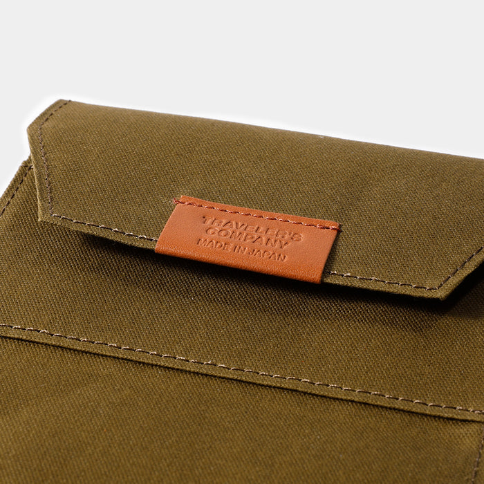 TRAVELER'S FACTORY Cotton Zipper Case Olive // Passport