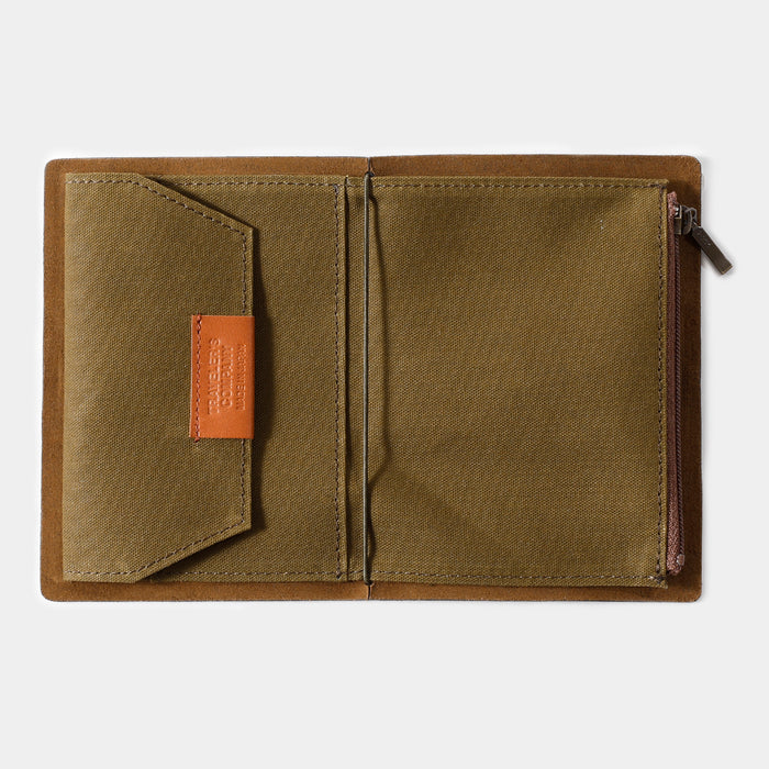 TRAVELER'S FACTORY Cotton Zipper Case Olive // Passport