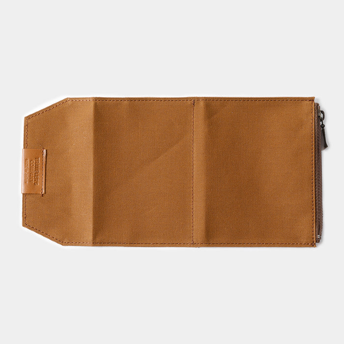 TRAVELER'S FACTORY Cotton Zipper Case Brown // Passport