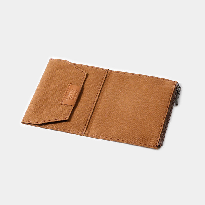 TRAVELER'S FACTORY Cotton Zipper Case Brown // Passport