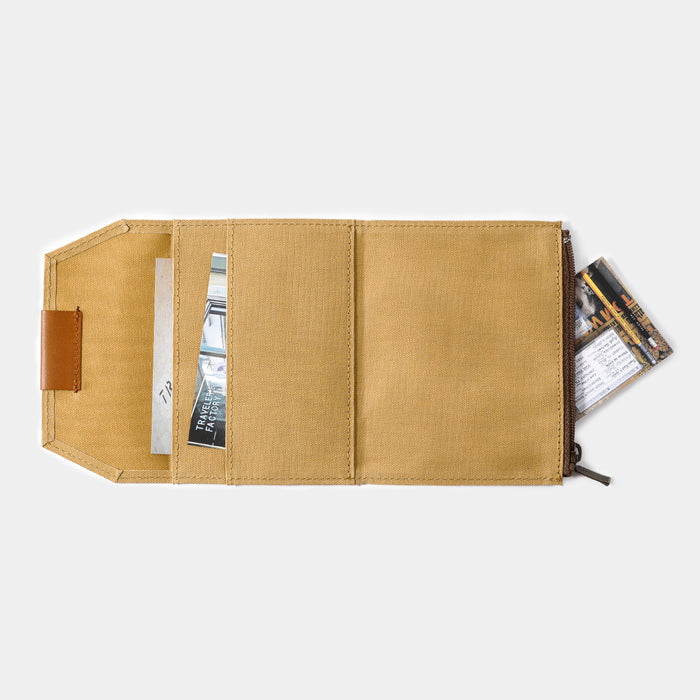 TRAVELER'S FACTORY Cotton Zipper Case Beige // Passport