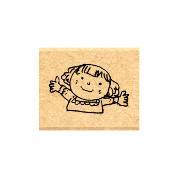 Kodomo No Kao Rubber Stamp // Girl Hug