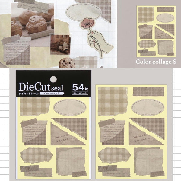 Die Cut Sticker / Color Collage Sepia