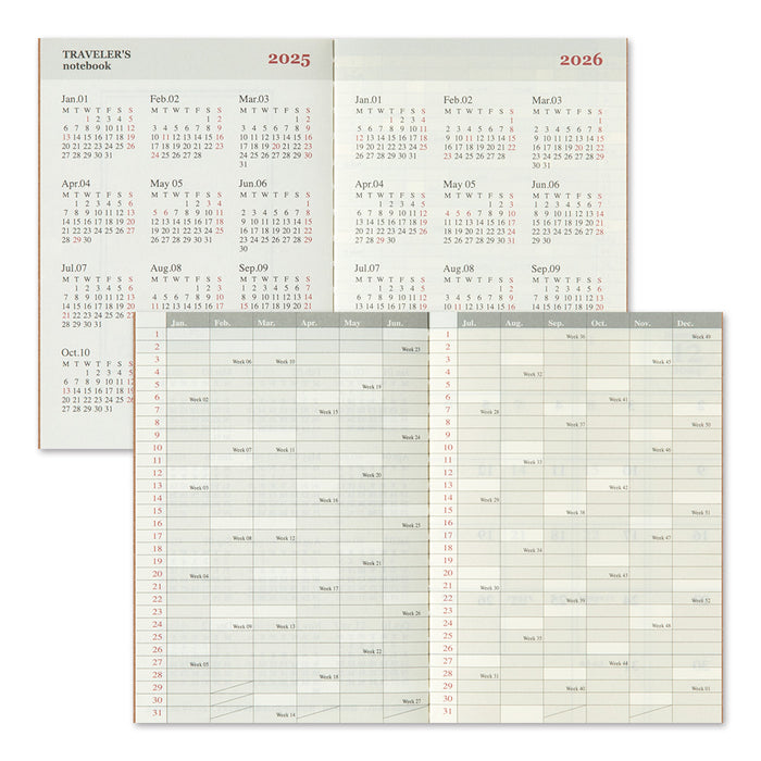 [PRE-ORDER] 2025 TRAVELER'S notebook Monthly Refill (Passport)