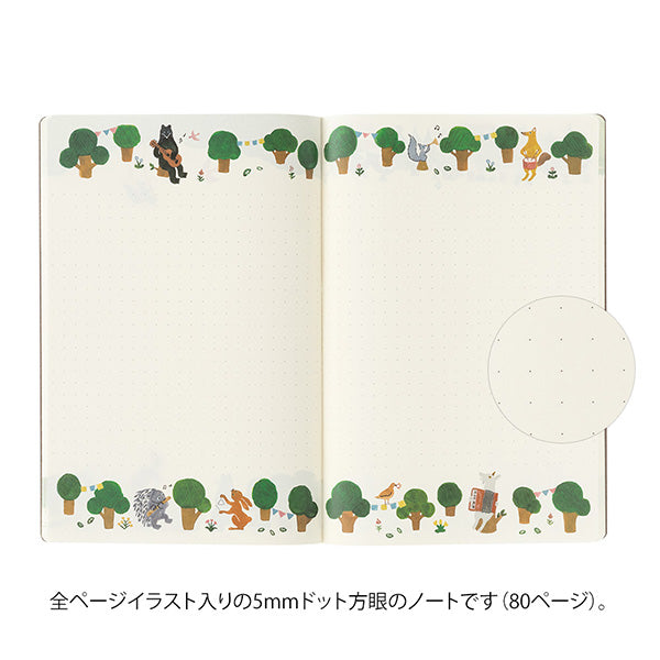 Midori Yuru Log Notebook <B6>  Forest Animal