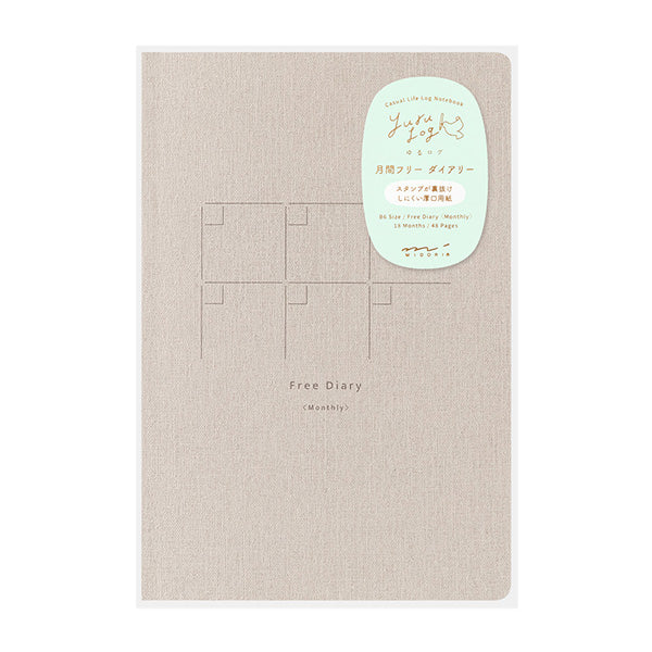 Midori Yuru Log Notebook <B6> Monthly Free Diary