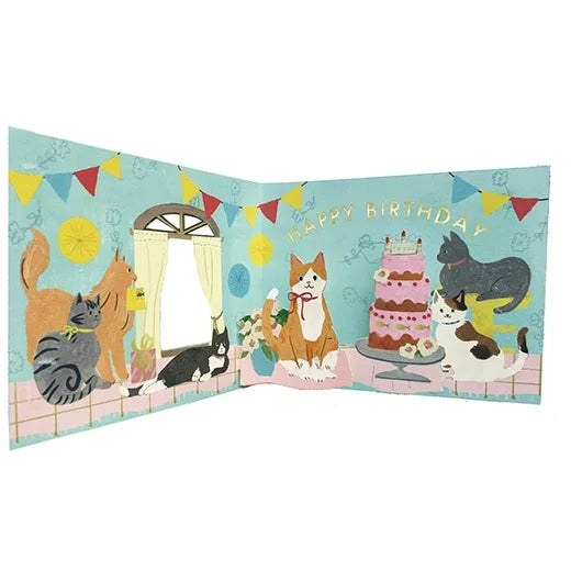 Greeting Life Birthday Card // Party Cat