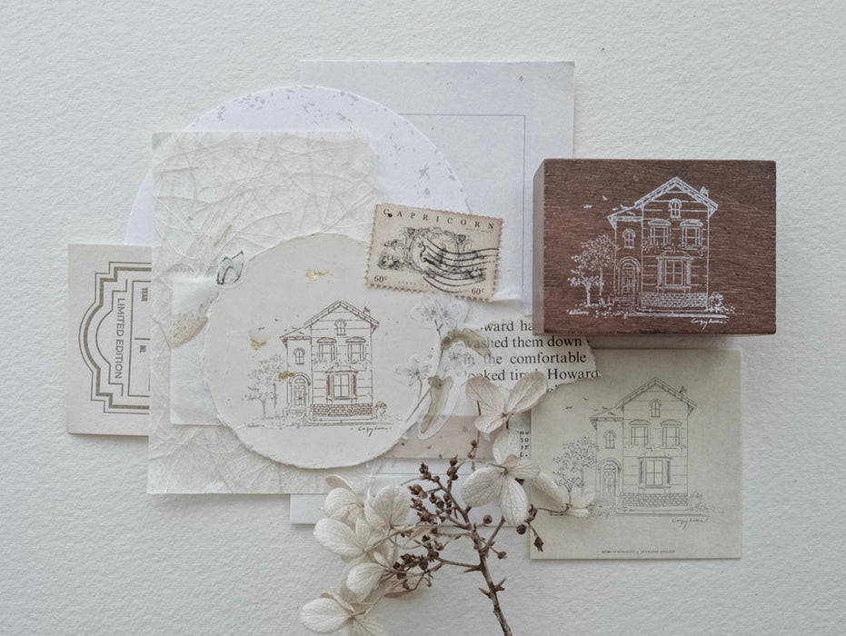 Mori Stationery x Jieyanow Atelier - Cozy House Rubber Stamp