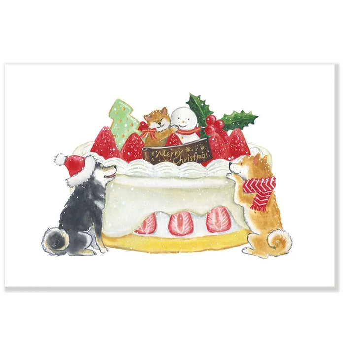 Murata Natsuyoshi Christmas Postcard Print // Cake