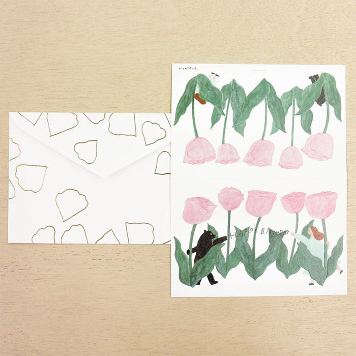 Necktie Happy Birthday Greeting Card // Tulip