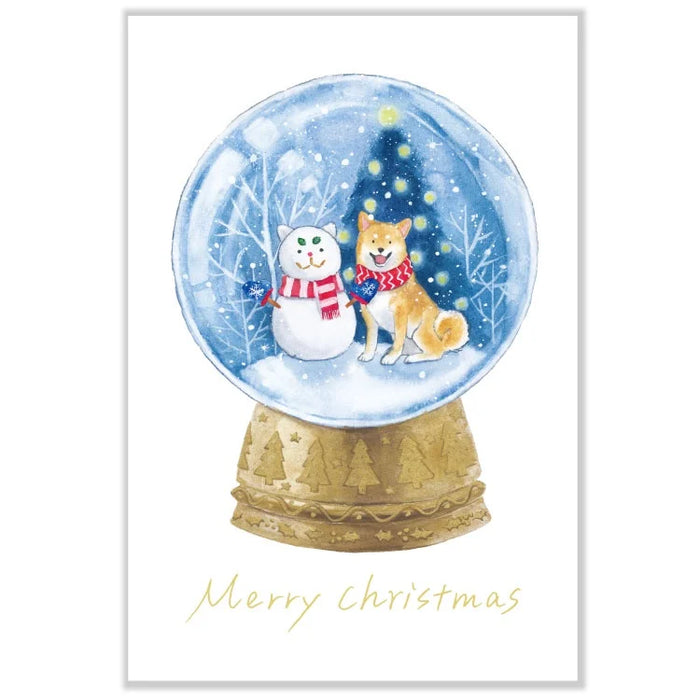 Murata Natsuyoshi Christmas Postcard Print // Snow Globe