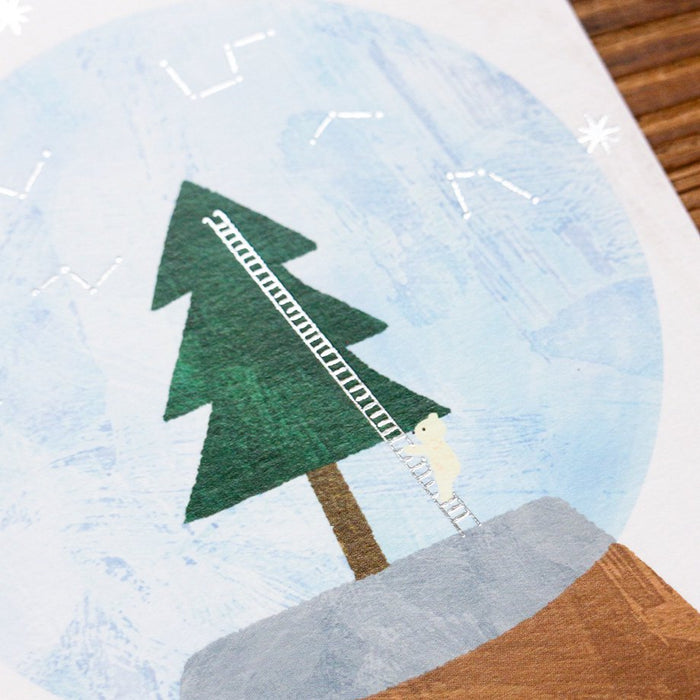Mariko Fukoka Foiled Postcard Print // Snow Globe