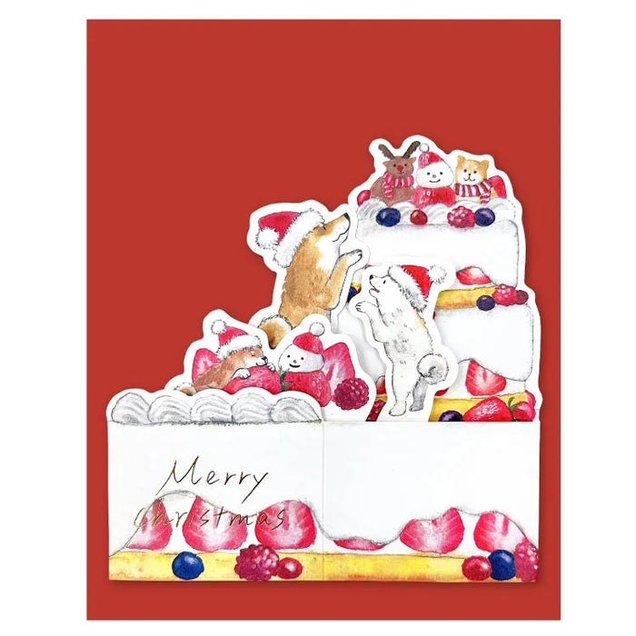 Shiba Inu Cake 3D Pop Up Greeting Card