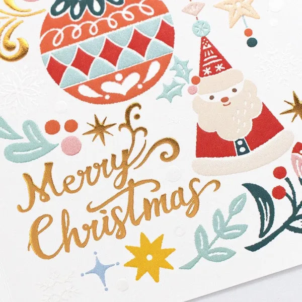 Christmas Greeting Card (Gold Foil) // Ornaments