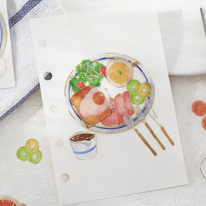 BGM Foiled Washi Flake Stickers | Food Diary