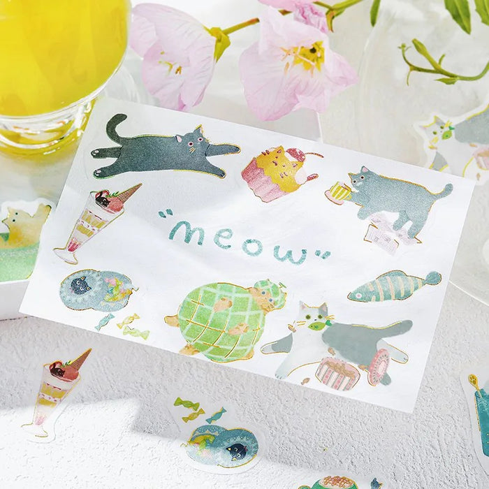 BGM Foiled Washi Flake Stickers | Neko Cafe