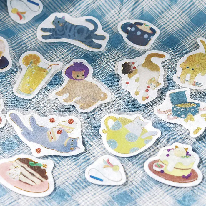 BGM Foiled Washi Flake Stickers | Neko Cafe