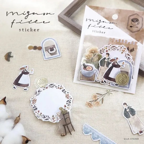 mignon fille Flake Sticker Pack