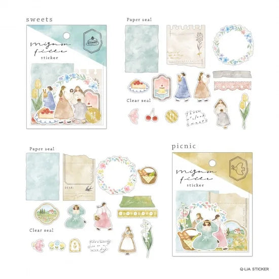 mignon fille Flake Sticker Pack