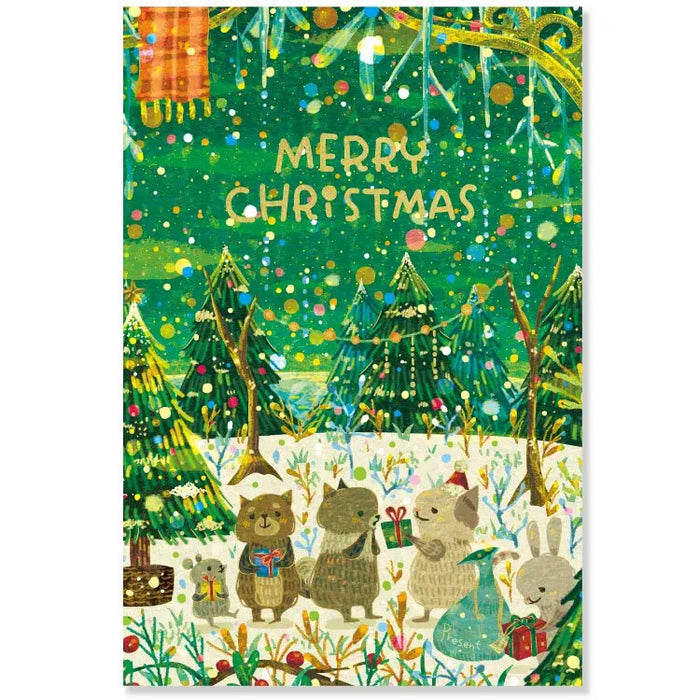 Muumegu Christmas Foiled Postcard Print // Gifting