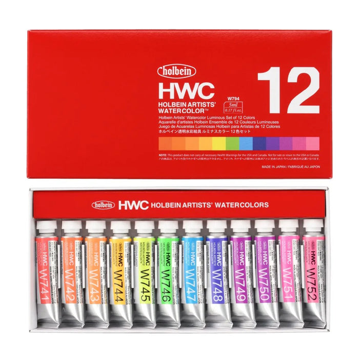 Holbein Artist's Watercolors in 5ml Tube (12 Luminous Colors)