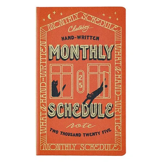 2025 CHALKBOY (B6 Slim) Monthly Planner // Orange