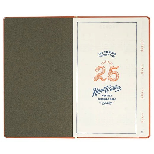 2025 CHALKBOY (B6 Slim) Monthly Planner // Orange