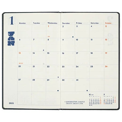 2025 CHALKBOY (B6 Slim) Monthly Planner // Orange