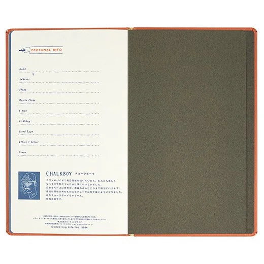 2025 CHALKBOY (B6 Slim) Monthly Planner // Orange