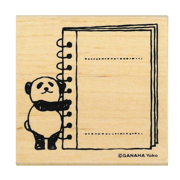 Kodomo No Kao x Ganaha Yoko Bullet Journal Rubber Stamp // Panda Ring Notebook