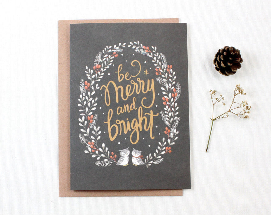 Whimsy Whimsical Christmas Greeting Card  - Be Merry and Bright