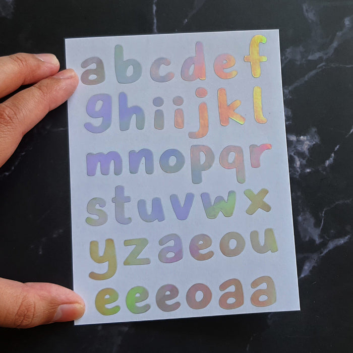 Kerjacomot Sticker Sheet // Holographic Letters