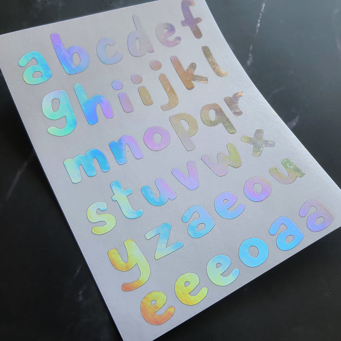 Kerjacomot Sticker Sheet // Holographic Letters