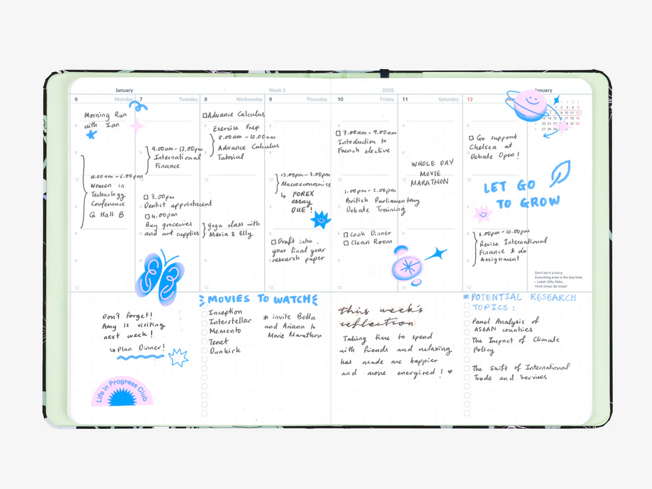 2025 Mossery REGULAR Planner Refill (Jan - Dec 2025)